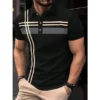 3D Printed Colorful Stripes Polo Shirt For Men Fashion Pattern Short Sleeves Tees Summer Casual Lapel Tops Oversized Polo Shirts 4 kf Scb6d91bb027946d38c81e765554b6376J