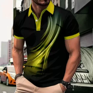 Fashion Gradient stripes Men's Polos T-Shirts Summer Short Sleeve 3D Print Street Trend Simple Male POLO T Shirt Casual Tops 2 kf Sd17c265940d347da9c749ad4323dce7bv
