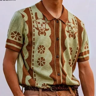 2025 Men's Striped Short Sleeve Knitted Shirts Summer New Comfy Breathable Casual Business Polo Shirts Men Golf Sport Loose Tops 2 kf Sd1ec950e1d374f0f9232736a8a3fd5b69