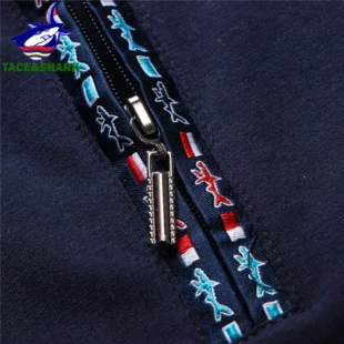 TACE&SHARK Solid Color Embroidery Polo Shirt Summer Fashion Men Business Shark Polos Tops Mens Casual Dark Blue White Clothing 5 kf Sd51b2229427e40afad363e48a9c08f57o