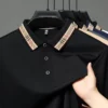 Light luxury fashion short sleeve polo shirt summer high-end ice silk breathable cool T-shirt stripe decorative lapel men's wear 2 kf Sd739894a2cf94292a3c620950ada0aa7X