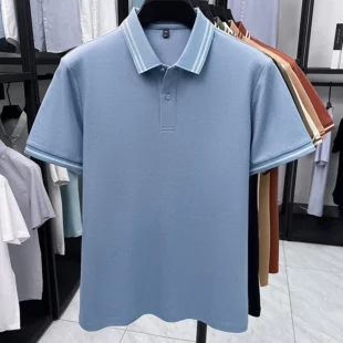 100% pure cotton men's short sleeve polo shirt high-quality fashion soft comfort striped decoration summer casual T-shirt top 5 kf Sd90a5a34ea3f4f09a00ee57c6d48efe6W