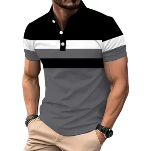 Summer Striped 3D Printed Polo Shirts Men's Fashion Streetwear Oversized Button Lapel Short Sleeve Shirt Tees Tops Man Clothing 5 kf Sdeafa74d49a24650bffcb2531706db9cp