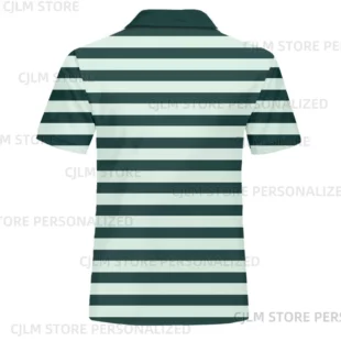 Green&White Classic Striped Polo Shirt for Golf Game Sport Oversize Casual Summer Breathable Outdoor Attire 2025 High Design Tee 1 kf Se160292a0c774bb7b839274c7e5157ec1