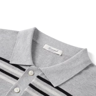 SIMWOOD 2025 Summer New Oversize Soft Knitted Polo Shirts Men Plus Size Tops Striped T-shirts 2 kf Se1a8623098a94ded9c14bd56d8a5142du