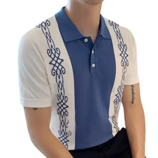 2025 Summer New Fashion Mens Striped Crochet Polos Short Sleeve Slim Fit Stretch Knit Polo Shirt For Men Daily Casual Pullovers 2 kf Se20f48995d0d43279a7c0b6cacfbca01L