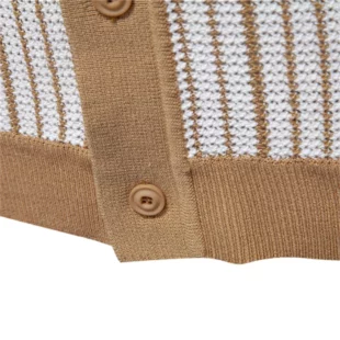 AIOPESON 2025 Men's Striped Mesh Polo Shirt - Breathable Contrast Panel Knit Top with Turn-Down Collar 3 kf Se9a98839838a44479ec6160a4f04c53fu