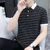 Short Sleeve Men's Cotton Striped Polos 2025 Summer Slim Fit Tops & Tees Business Casual Wear Button Lapel Polo Shirts Clothing 6 kf Sed7467dfbfc14a8f8f627bafaa81eaf3e
