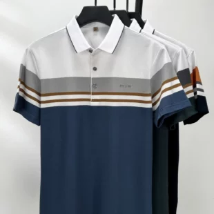 High end fashion brand polo shirt striped short sleeved men's 2024 summer letter print comfortable and breathable casual T-shirt 3 kf Sefc73f2177f34998862ca96ab4bf0aaa5