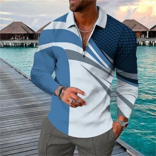 Geometric 3D Pattern Print Men's Polo Shirt Fashions Comfort Lapel Golf Shirts Mens Casual Street Sports Short Sleeve Polo Tee 1 kf Sf38cd1e447714335a609f4af504be68fW