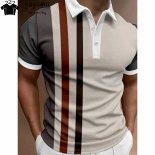 Fashion Polo Shirt For Men 3d Stripe T-Shirt Tops Summer Short Sleeve High Quality Polo Shirts Black Tees Casual men's Clothes 1 kf Sf4385657e6fd4144832d6e99a5da084df