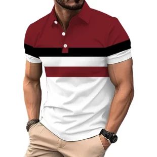 Summer Striped 3D Printed Polo Shirts Men's Fashion Streetwear Oversized Button Lapel Short Sleeve Shirt Tees Tops Man Clothing 4 kf Sf4b3957bf2e749c487eb50ba237e2aa9I