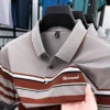 Advanced letter decal men short sleeve T-shirt light luxury brand fashion striped color blocked summer breathable new polo shirt 2 kf Sf68b09c469754ff3bde6242af6e6dce2h