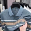 High end brand striped short sleeve polo shirt fashion exquisite letter embossed lapel casual comfortable breathable men T-shirt 7 kf Sf8eabf4228ce4f07afc96d04cadebf40R