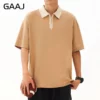 Men's Polo Shirt Cotton,Korean Zipper Up V-Neck Jacquard,Brand Vintage Short Sleeve Poloshirt,Oversized TShirt,Quality Clothes 7 kf Sf9474a97a1054edc8490a0916783a56eH