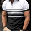 In 2025, New be Launched: Men's Short-Sleeved Polo Shirts, Button- T-shirts, striped polka dot Printed Tops, Breathable Shirts 6 kf Sf9c67579d1cd4cada6f45a40909aa645I
