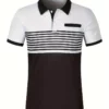 2024 short sleeved summer new item, men's casual polo shirt, V-neck button striped color blocked versatile T-shirt top 7 kf Sfa69434d9dd8490296dbe921d9f9affc9