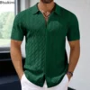 2025 Men's Striped Short Sleeve Knitted Shirts Summer New Comfy Breathable Casual Business Polo Shirts Men Golf Sport Loose Tops 7 kf Sfa87fdd9187d4181a4dbd0161e5c9ab11