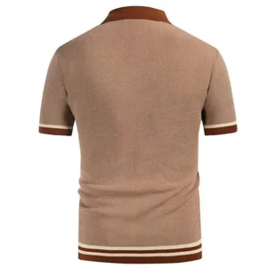 Men's 2023 Summer New Vintage British Style Lapel Jacquard Knitted Button Cardigan Short Sleeve Business Polo Shirt 1 kf Sfd6b3a34c9ca4eeeb8830d962e2e7780D