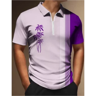 Man Zipper Polo Shirts 3d Stripe Printed Men's T Shirts Summer Male Casual Clothing Oversized Lapel Button Tshirts Everyday Top 4 kf S0c9b514ccf1b44bcb04ea0c1444603a2X