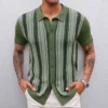 Plus Size Loose Knitted Polo Shirts Men Jacquard Striped Elastic Summer Quality Viscose Silky Breathable Lapel Camisas De Hombre 1 kf S0f2c0a34b7cb4c6da4347b1cd9945c19R