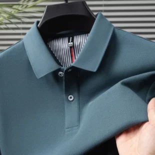 100% pure cotton short sleeved men's polo shirt summer boutique fashion high-quality top solid color collar back striped T-shirt 5 kf S14a3bc6aa5ea4b60bf9caa1ba0cdf87dl