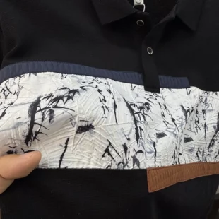 High quality fashion men's short sleeve polo shirt trend personalized patchwork stripes luxury comfortable lightweight T-shirt 4 kf S16947b7609a1428193ea240ddcd74141g