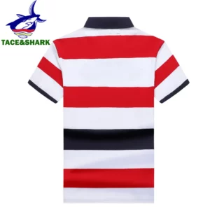TACE&SHARK 2025 Summer Straight Men's Striped Polos Short Shark Fashion Embroidery Male Casual Polo Shirt Breathable 2 kf S2725e0dff97f4a7e9a8629eafb8c706cI