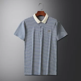 High quality breathable cotton short sleeve men's POLO shirt 2024 summer exquisite brand badge stripe design top soft T-shirt 3 kf S2d35c884005b4cae89ba0f835dc659ebh