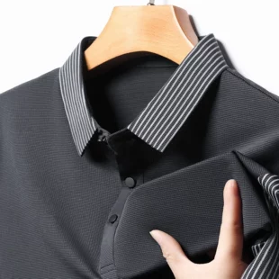 2024 Men's New Patchwork Business Casual Short Sleeved POLO Shirt, Fashionable Short Sleeved Comfortable and Breathable Top 3 kf S30ea6a88990f4cdfa7fac1f28192c3b7T