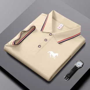 Embroidered Men's Polo Shirt, Summer Trend Short Sleeved Top of the Line Business Casual Comfortable Breathable Polo Shirt 3 kf S321fbacb54d04ec9bf3bd8a69779fcf9B