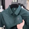 Light luxury stripe trend brand short sleeve polo shirt men's business leisure fashion embossed lapel elastic ice silk T-shirt 1 kf S388df1a0f00f4b34b36935c831864791d