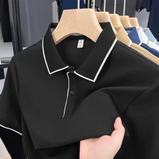 High quality men's short sleeved summer new fashion brand striped Korean style golf custom comfortable casual business T-shirt 2 kf S3a4719227f144baa8ee5ed7ba6dd2c650