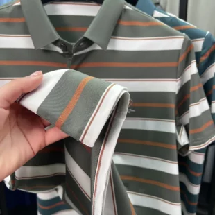 Brand exquisite letter emboss men short sleeve polo shirt high-end business casual Korean style T-shirt fashion striped new top 5 kf S3c1867ec5ead42dea7f55a4c1801c056U