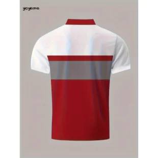 Men's Fashion Short Sleeve Polo Shirt Casual Striped Shirt Turtleneck Shirt Breathable Top Daily Casual Sports Men's Clothing 1 kf S3f464061a4db40f6b7611eee7c67ae8ef