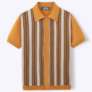 Plus Size Loose Knitted Polo Shirts Men Jacquard Striped Elastic Summer Quality Viscose Silky Breathable Lapel Camisas De Hombre 5 kf S4bdf7fff10c74b2f80ee58dc90679ffaL