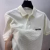 Light luxury brand decal men's short sleeve polo shirt summer comfort fashion personality solid color striped casual T-shirt top 6 kf S4cfa1f7fce92405086bd149485d806d1V