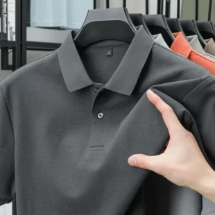 100% pure cotton luxury brand men's short sleeved polo shirt summer fashion stripe classic golf top casual silk business T-shirt 88 kf S502831dd9b1f4c858a7c5c549cd4d5e2y