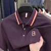 High end brand pure cotton short sleeve polo shirt men summer comfort breathable letter emboss new colorful stripe lapel T-shirt 6 kf S541d68a8ca824583bd6c26caad21118ej