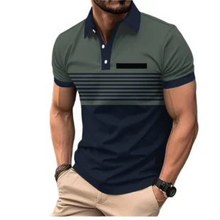 Summer T Shirts for Men 2024 Short Sleeve Men's Clothing Collar 3D Printing Plain Shirt Striped Polo Tees Fashion Pullover Tops 4 kf S5ec71ac15ecb427eb4238346d3073e0ce