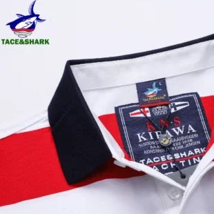 TACE&SHARK 2025 Summer Straight Men's Striped Polos Short Shark Fashion Embroidery Male Casual Polo Shirt Breathable 3 kf S72cbb4e0693c4b84ad28802012685cfaw