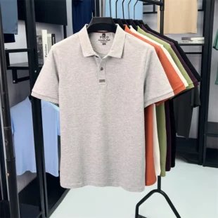 100% pure cotton short sleeve polo shirt men summer simple Korean fashion striped high-end designer brand casual golf T-shirt 5 kf S7fd860d642d24a02b01481cc5abcad667