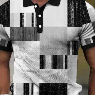 Men's Geometry Stripe Graphic Prints Geometry Polo Shirt Golf Shirt Short Sleeves Shirt Outdoor Street Print Clothing Apparel 3 kf S80101c60e1044e88a06ac59176ac89d10