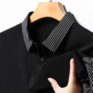 2024 Men's New Patchwork Business Casual Short Sleeved POLO Shirt, Fashionable Short Sleeved Comfortable and Breathable Top 5 kf S80a92275343a4004baed8d4cf0cbcc7ao