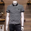Fashion Lapel Button Spliced Embroidery Striped Polo Shirts Men's Clothing 2025 Summer New Loose Casual Tops Business T-Shirts 2 kf S824a59a13e5248e2ad29c849c9fff2a9s