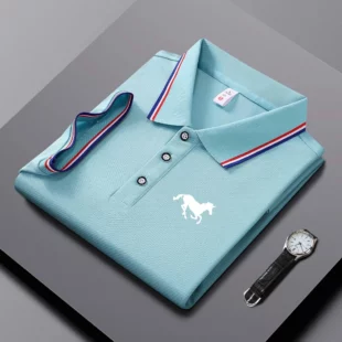 Embroidered Men's Polo Shirt, Summer Trend Short Sleeved Top of the Line Business Casual Comfortable Breathable Polo Shirt 1 kf S8349a0cdbad94416a9750656acccb7bbY