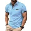 100% Polyester Men Summer Short Sleeve Fashion Lapel Business Casual Polo Shirt Men Slim Pure Color Golf Polo Shirt Tops . 1 kf S86a06e2270a140f3938e73d5492ae49bD