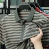Men Striped Short Sleeve Polo Shirt Business Collar Casual Breathable Comfortable Top 5 kf S8c0ae56aaeee49f99194254d5316b20cu