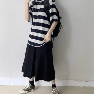 Women T-Shirts Harajuku Goth Punk stripe Print Short Sleeve Loose Clothes Oversized T Shirt Female Tops Hip Hop Tee Shirt 4 kf S8f9b79ff9ea04c3cbd01f62e371c320c2