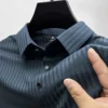 Men's Ice Silk Polo Shirt, Lapel, Hollow, Short-Sleeved, Breathable, Business Fashion T-Shirt, Men's Brand Clothing, Summer, New 6 kf S921e4d7c12a94faabd74ee7b6c53bc47C